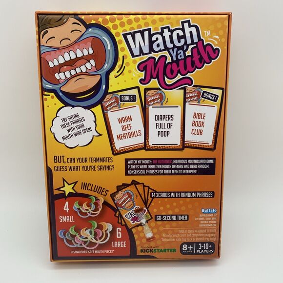 Watch Ya Mouth Party Game Complete 10 Colored Mouth Pieces 6 Large 4 Small - Picture 2 of 8